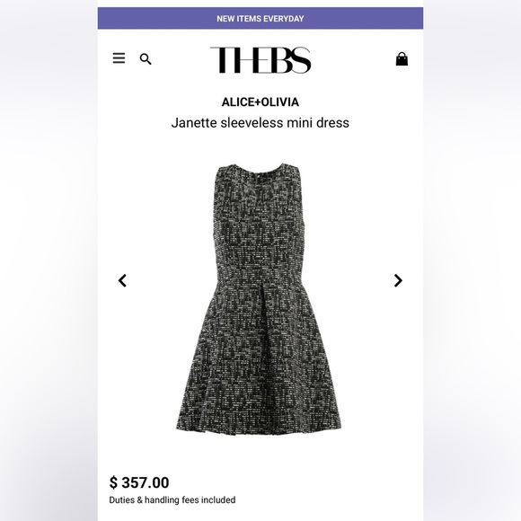 NWOT Alice+Olivia Janette Sleeveless Mini Dress in Black & White Size 4 - Picture 4 of 17